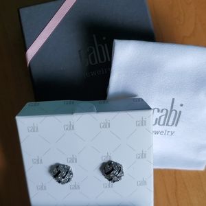 Black and silver Cabi vintage stud earrings